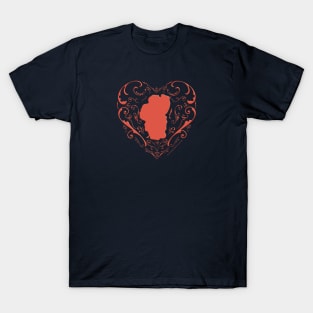 Fancy Heart Lake Tahoe Pink T-Shirt